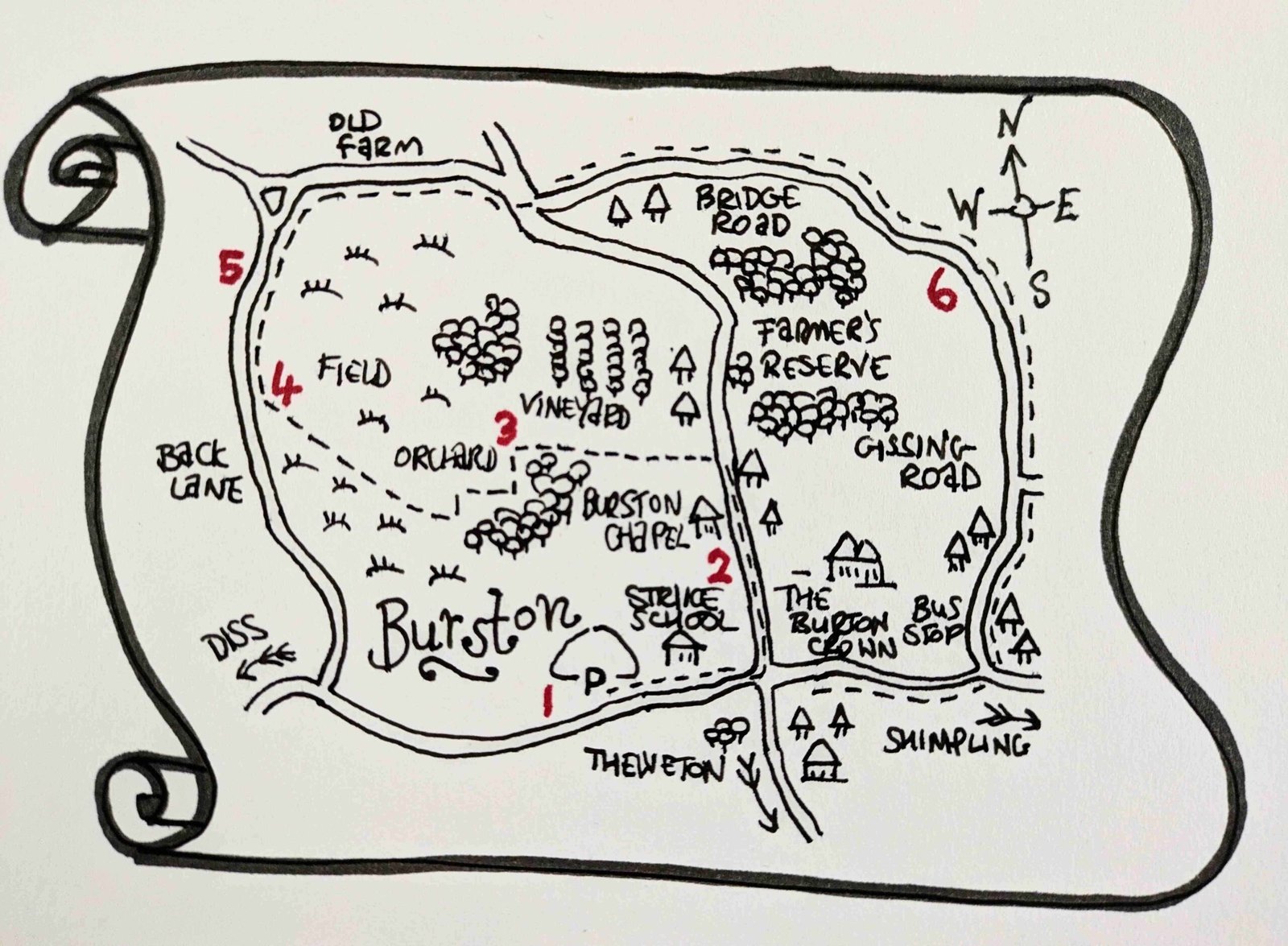 bustron crown dog friendly circular walking map